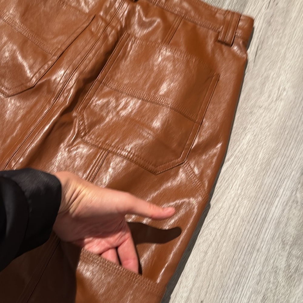 A.L.C. Brown Vegan Leather Midi Skirt - Picture 14 of 16